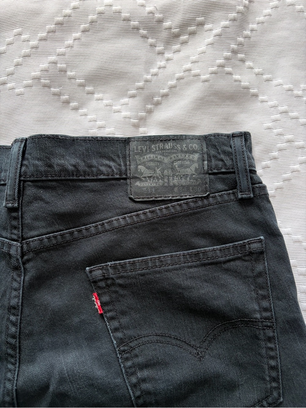 Levi's Black Jean Shorts with Red Tab